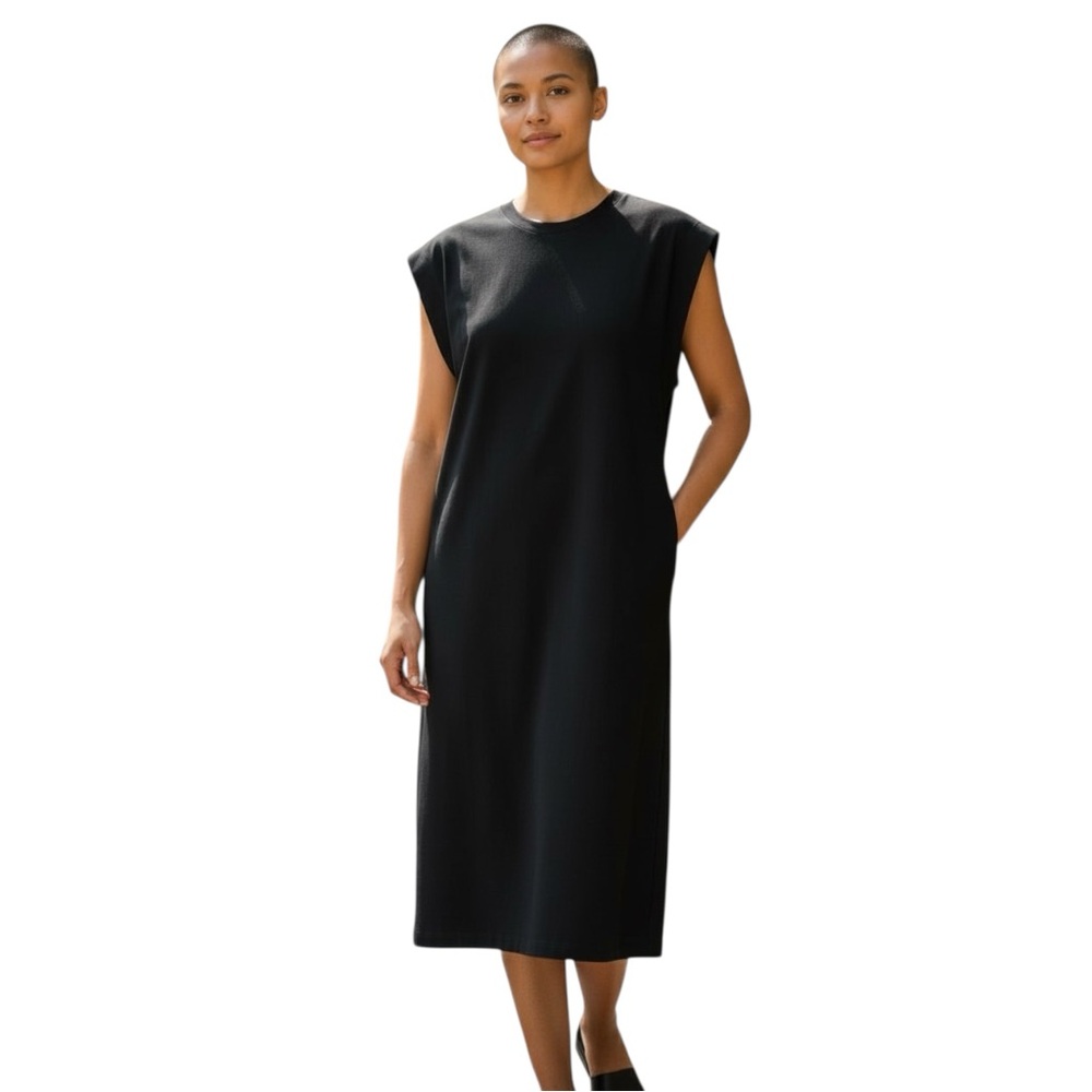 SHEIN Black Sheath Sleeveless Midi Dress size 4